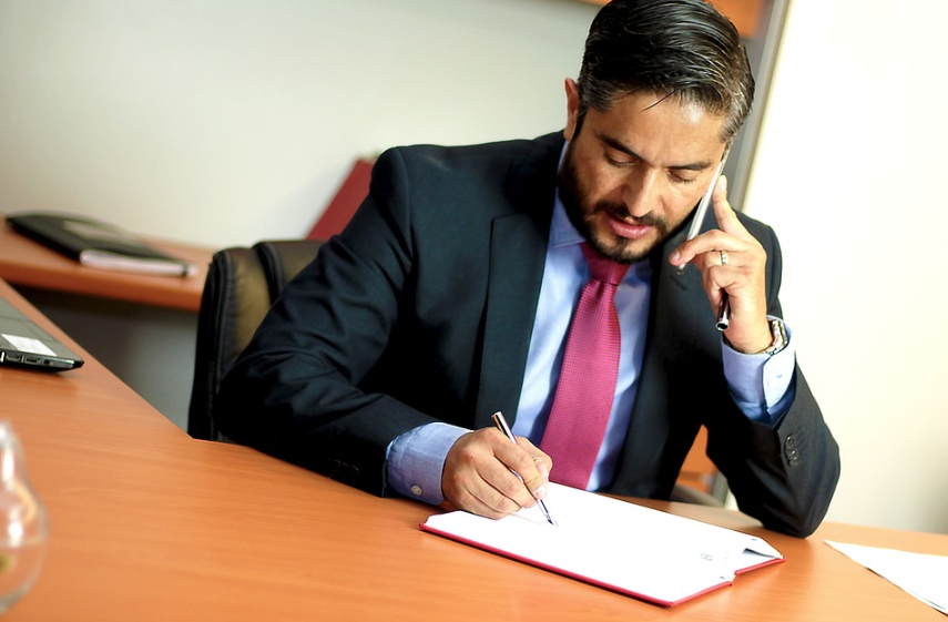 lawyer on phone